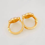 Candongas Trebol 2.75g / 1.3cm Dos Oros Amarillo Blanco 18K