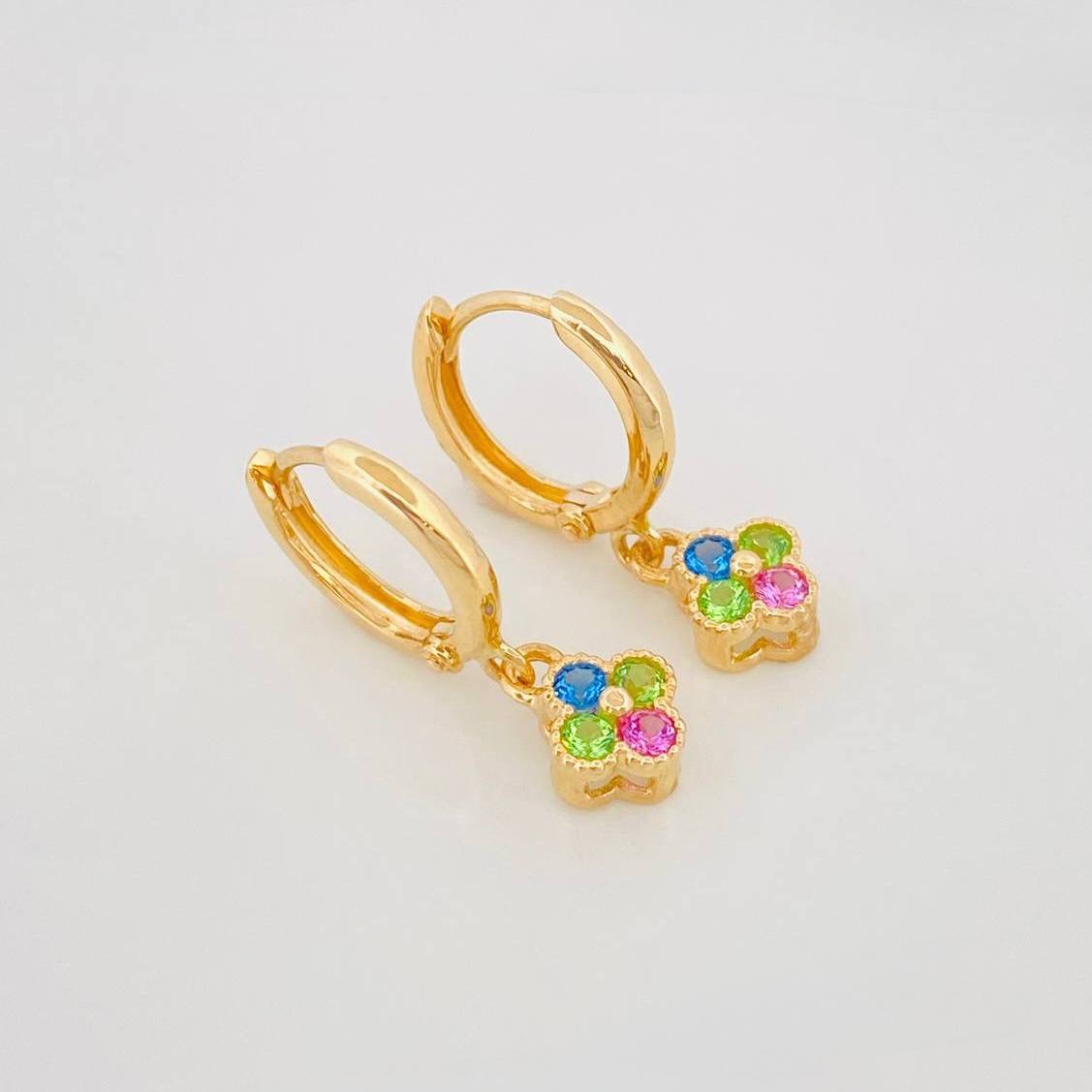 Candongas Trebol 2.15g / 2cm Oro Amarillo 18K