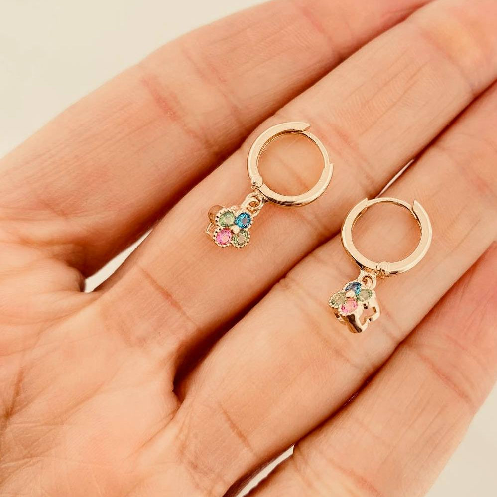 Candongas Trebol 2.15g / 2cm Oro Amarillo 18K