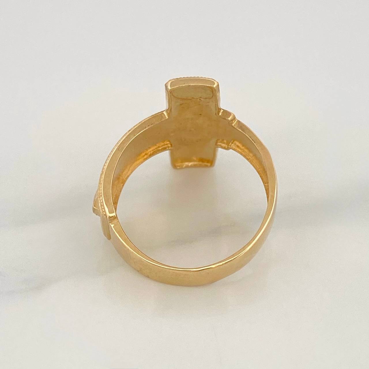 Anillo Cruz Cristo 6.55g / T8 3/4 Oro Amarillo 18K