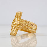 Anillo Cruz Cristo 6.55g / T8 3/4 Oro Amarillo 18K