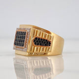 Anillo Sello Cuadro 9.15g / T10 Tres Oros 18K