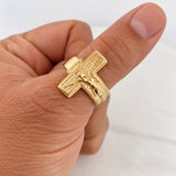 Anillo Cruz Cristo 6.55g / T8 3/4 Oro Amarillo 18K