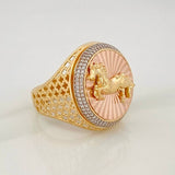 Anillo Caballo 9.7g / T9 3/4 Tres Oros 18K