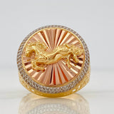 Anillo Caballo 9.7g / T9 3/4 Tres Oros 18K