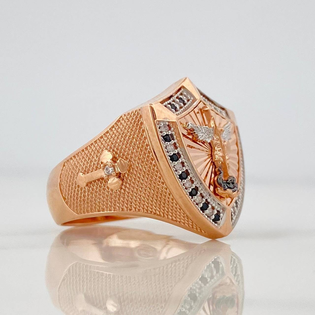 Anillo San Miguel Arcangel 9.45g / T9 1/4 Tres Oros 18K