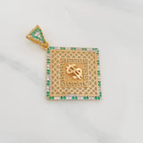 Dije Rombo Signo Peso 4.75g / 4cm Dos Oros Amarillo Blanco 18K