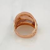 Anillo Relieves 7.3g / T5 1/2 Dos Oros Negro Rosa 18K