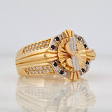 Anillo Signo Peso 7.75g / T9 3/4 Dos Oros Amarillo Blanco 18K