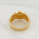 Anillo Signo Peso 7.75g / T9 3/4 Dos Oros Amarillo Blanco 18K
