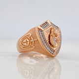Anillo Escudo Virgen del Carmen 9.95g / T10 Dos Oros Blanco Rosa 18K