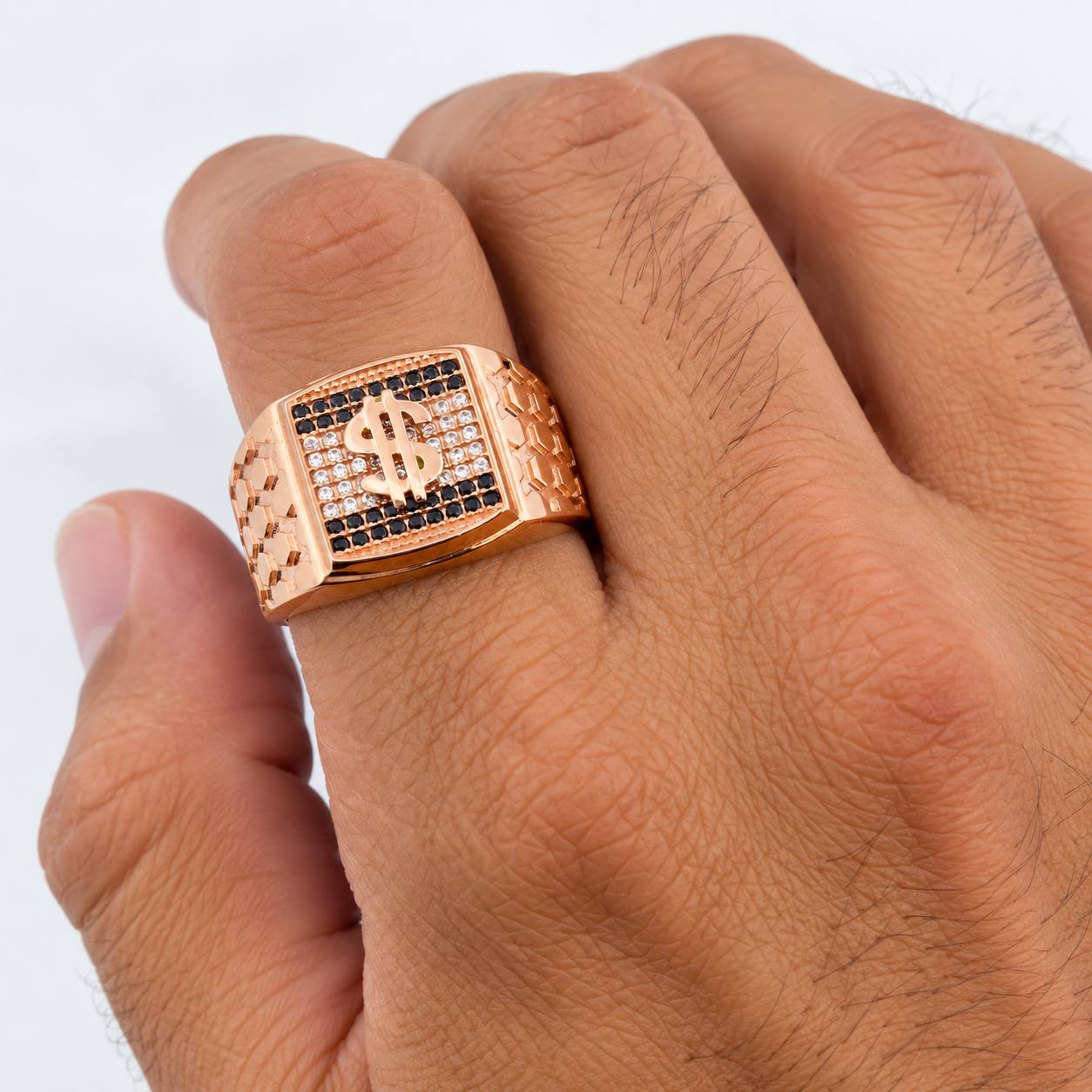 Anillo Signo Peso 8.8g / T10 1/2 Oro Rosa 18K
