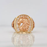 Anillo Herradura Caballo 10.3g / T10 1/2 Tres Oros 18K