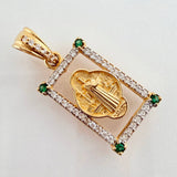 Dije San Benito 2.4gr / 2.5cm / Dos Oros Amarillo Blanco 18K &