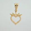 Dije Silueta Corazon Corona 3.15gr / 2.9cm / Oro Amarillo 18K