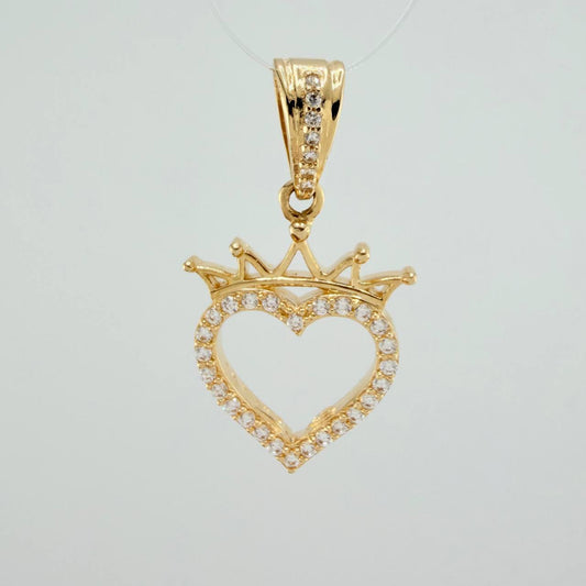 Dije Silueta Corazon Corona 3.15gr / 2.9cm / Oro Amarillo 18K