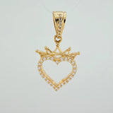 Dije Silueta Corazon Corona 3.15gr / 2.9cm / Oro Amarillo 18K