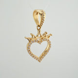 Dije Silueta Corazon Corona 3.15gr / 2.9cm / Oro Amarillo 18K