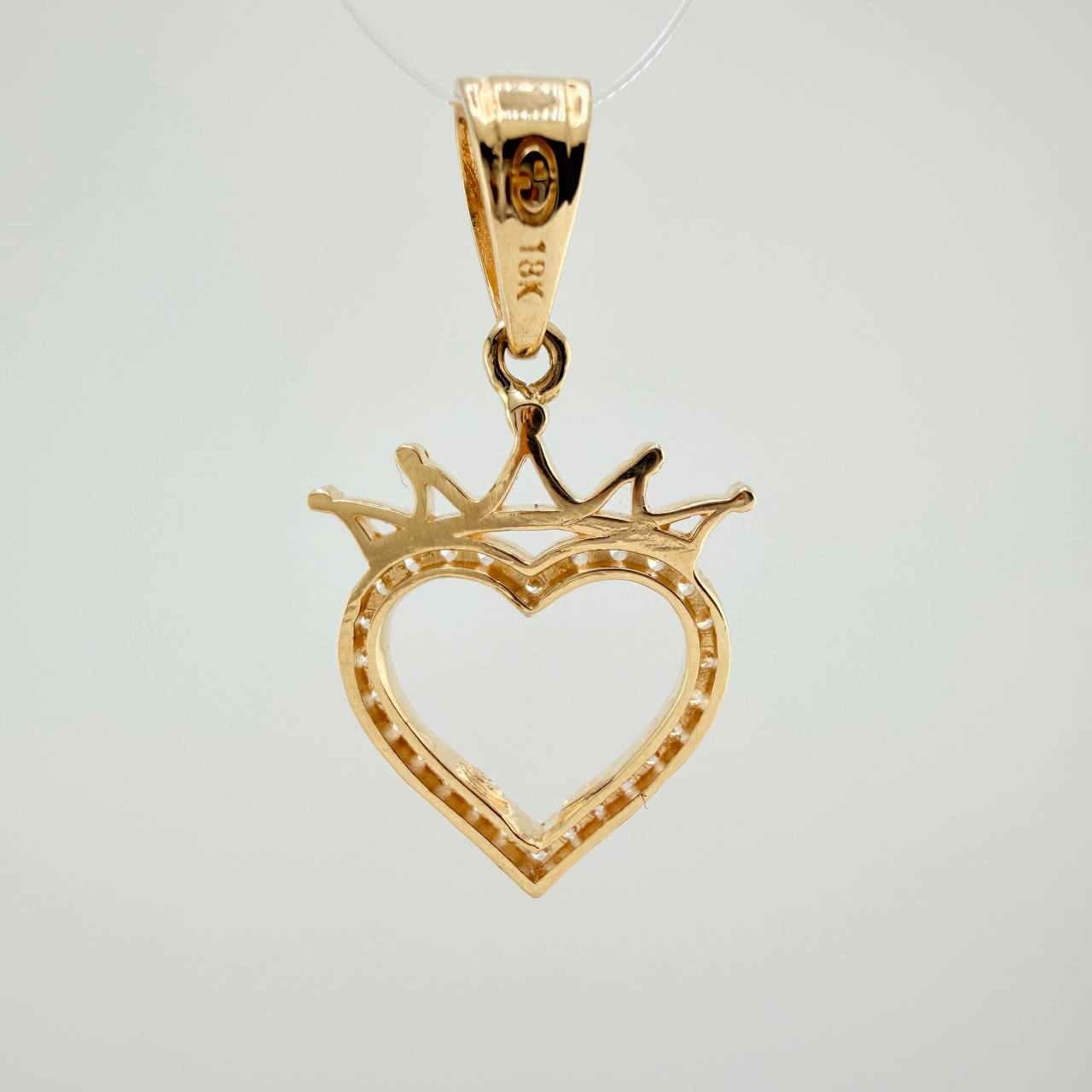 Dije Silueta Corazon Corona 3.15gr / 2.9cm / Oro Amarillo 18K