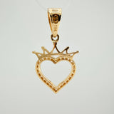 Dije Silueta Corazon Corona 3.15gr / 2.9cm / Oro Amarillo 18K