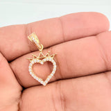 Dije Silueta Corazon Corona 3.15gr / 2.9cm / Oro Amarillo 18K