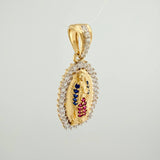 Dije Virgen Guadalupe 2.55gr / 2.7cm / Dos Oros Amarillo Blanco 18K &