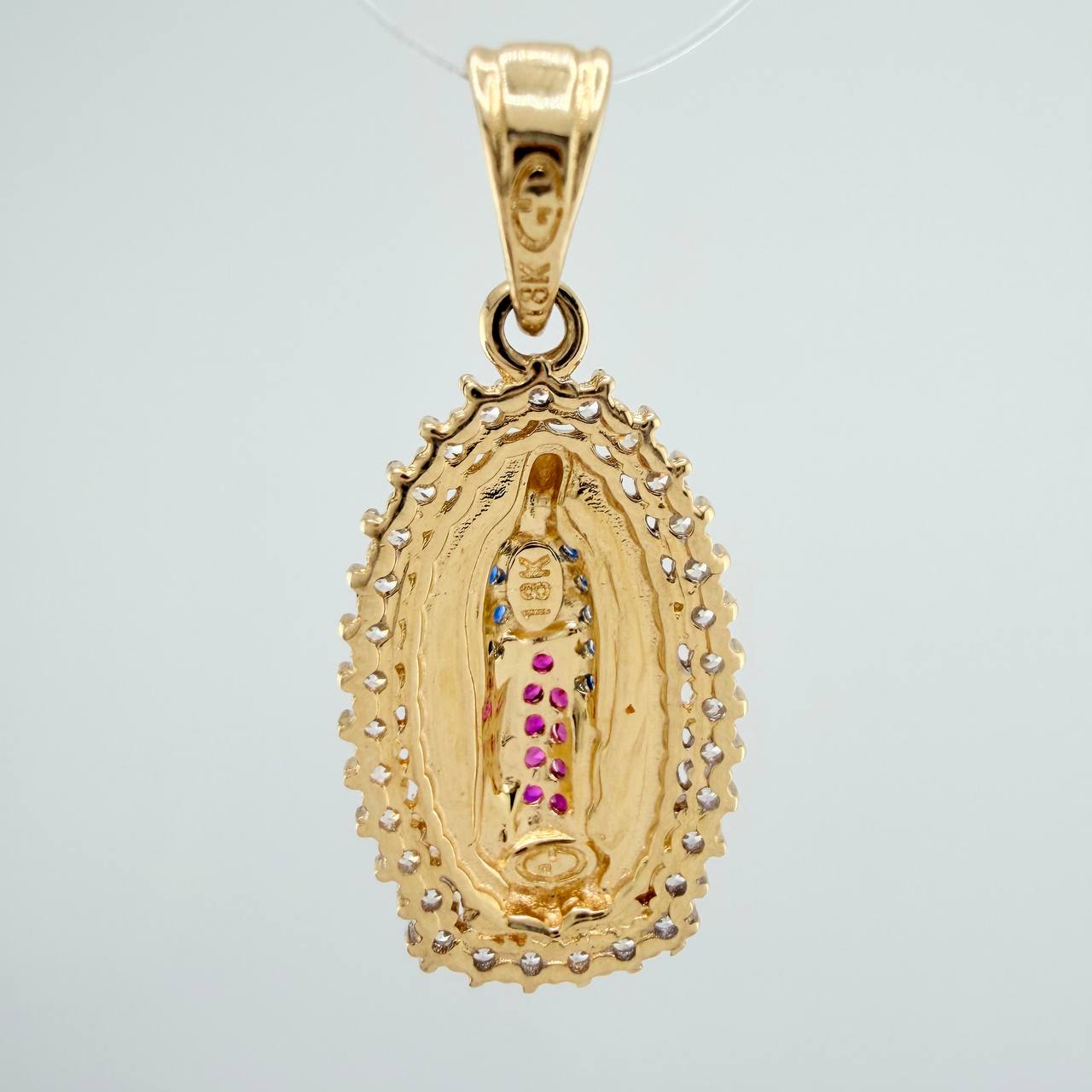 Dije Virgen Guadalupe 2.55gr / 2.7cm / Dos Oros Amarillo Blanco 18K &