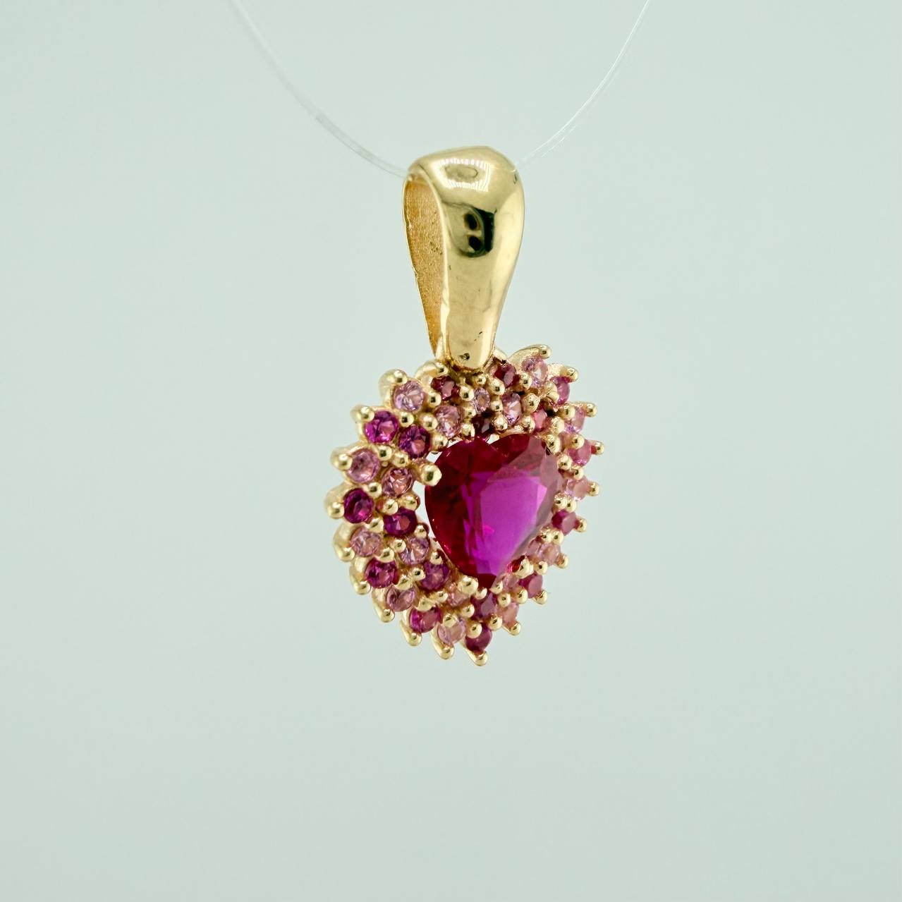 Dije Halo Corazon Tupido 2.35gr / 2cm / Oro Amarillo 18K &