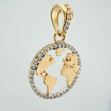 Dije Silueta Tierra 2.15gr / 2.5cm / Dos Oros Amarillo Blanco 18K