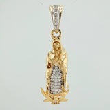 Dije Virgen Guadalupe 2.65gr / 3.1cm / Dos Oros Amarillo Blanco 18K &