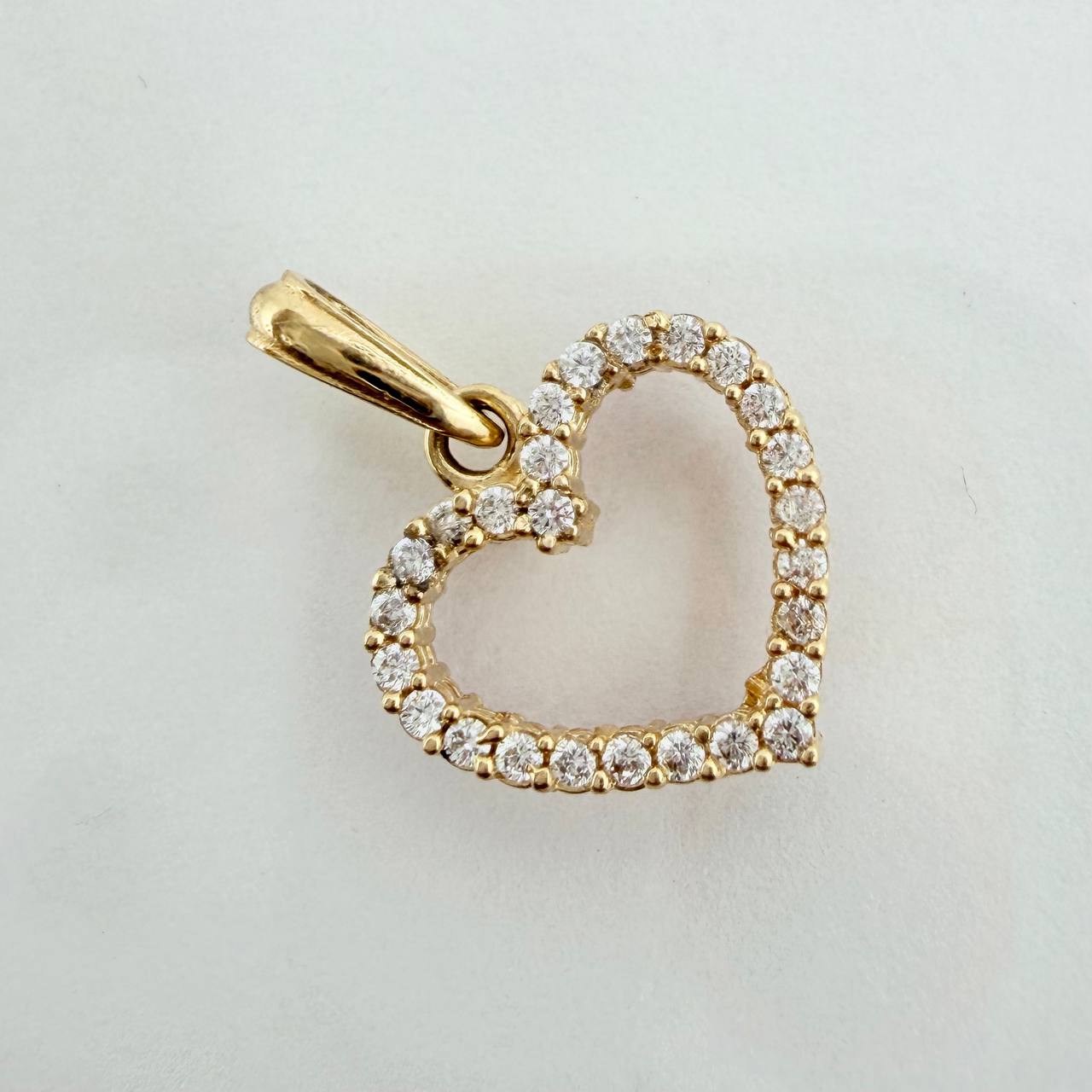 Dije Silueta Corazon Doble Faz 1.5gr / 2cm / Oro Amarillo 18K &