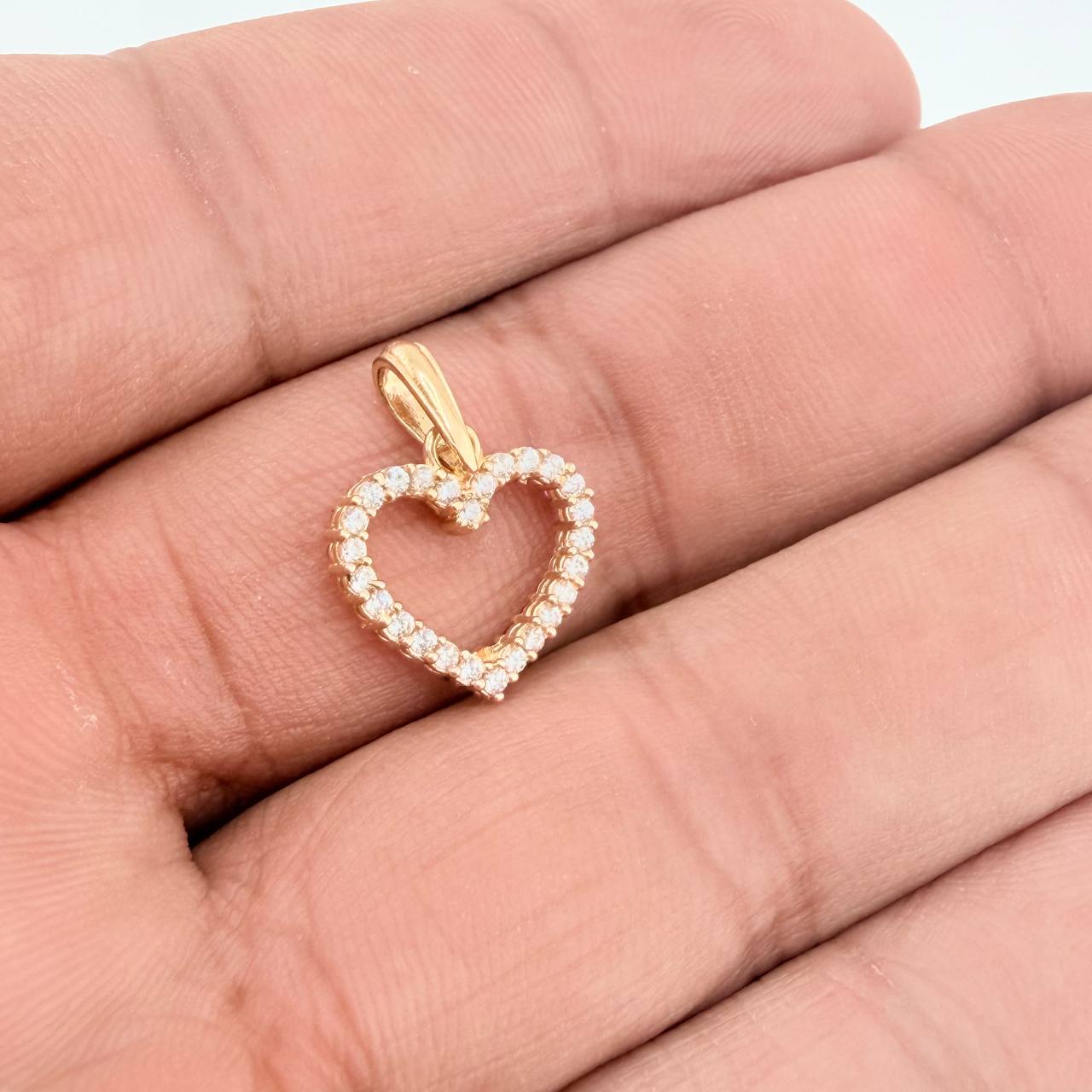 Dije Silueta Corazon Doble Faz 1.5gr / 2cm / Oro Amarillo 18K &