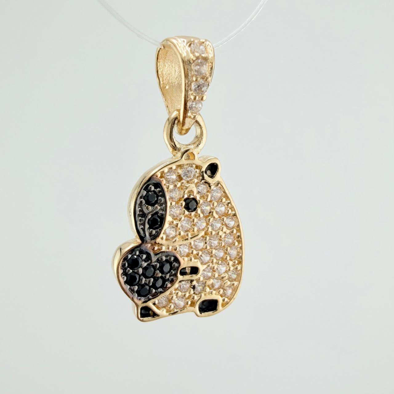 Dije Capibara 1.5gr / 1.9cm / Dos Oros Negro Amarillo 18K