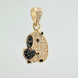 Dije Capibara 1.5gr / 1.9cm / Dos Oros Negro Amarillo 18K