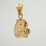Dije Capibara 1.5gr / 1.9cm / Dos Oros Negro Amarillo 18K