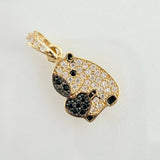 Dije Capibara 1.5gr / 1.9cm / Dos Oros Negro Amarillo 18K