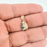 Dije Capibara 1.5gr / 1.9cm / Dos Oros Negro Amarillo 18K