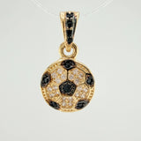 Dije Balon Futbol 1.6gr / 1.7cm / Dos Oros Negro Amarillo 18K