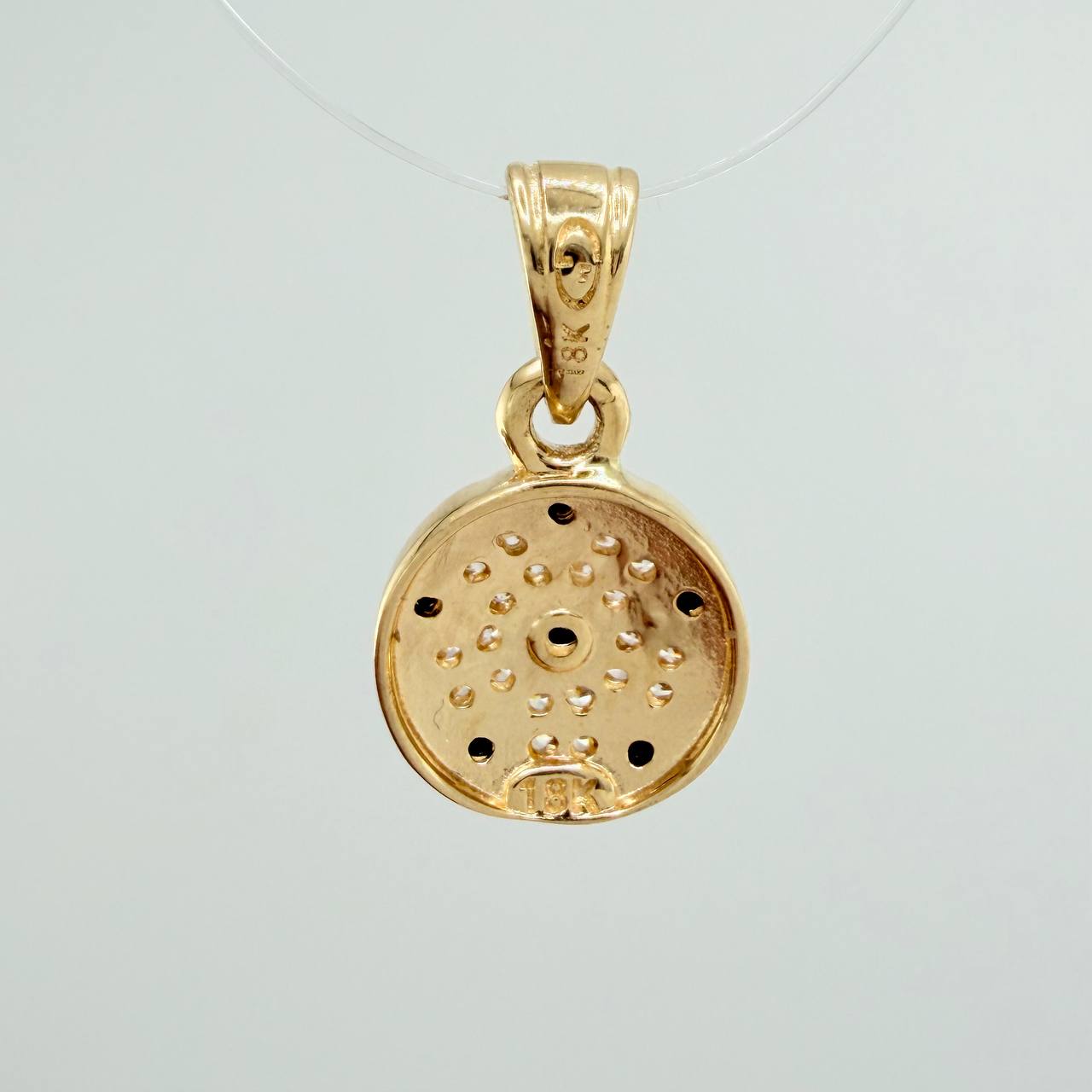 Dije Balon Futbol 1.6gr / 1.7cm / Dos Oros Negro Amarillo 18K