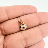 Dije Balon Futbol 1.6gr / 1.7cm / Dos Oros Negro Amarillo 18K