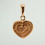 Dije Corazon 3.4gr / 2.5cm / Dos Oros Negro Rosa 18K &
