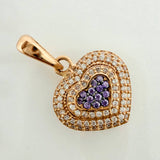 Dije Corazon 3.4gr / 2.5cm / Dos Oros Negro Rosa 18K &