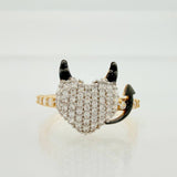 Anillo Corazon Devil 2.55gr / T6 / Tres Oros 18K