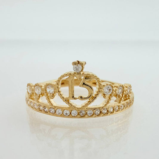 Anillo Corona 15s 2.15gr / T7 / Oro Amarillo 18K &