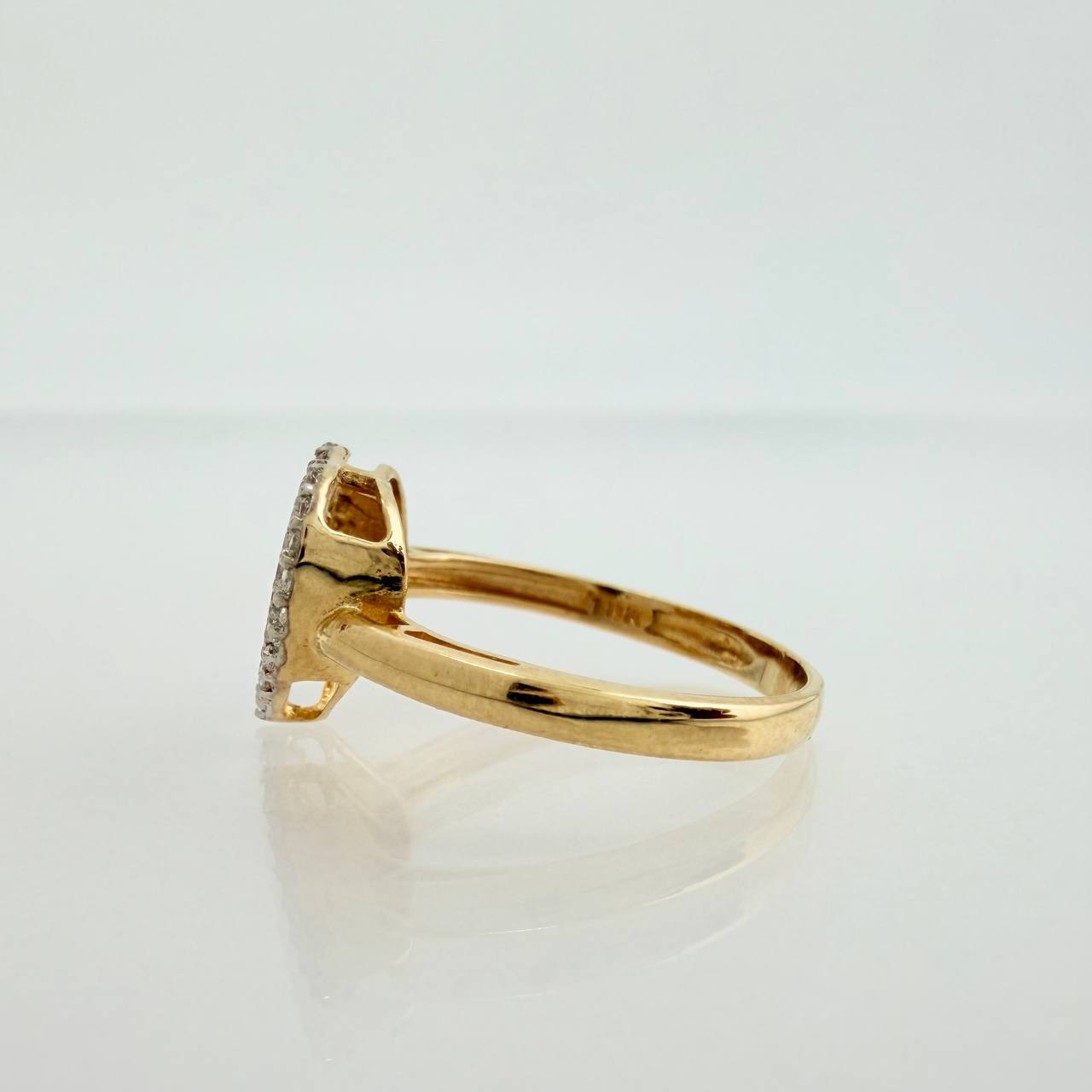 Anillo Corazon Tupido 2.5gr / 5 1.4 / Dos Oros Amarillo Blanco 18K &