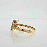 Anillo Corazon Tupido 2.5gr / 5 1.4 / Dos Oros Amarillo Blanco 18K &