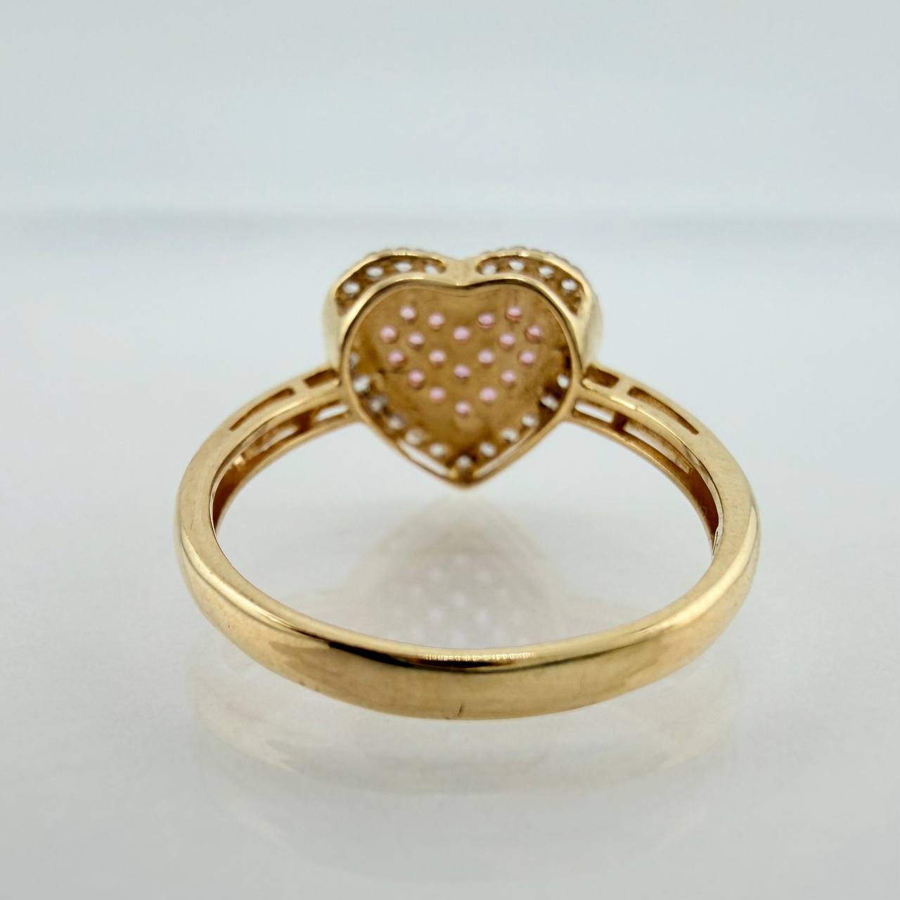 Anillo Corazon Tupido 2.5gr / 5 1.4 / Dos Oros Amarillo Blanco 18K &