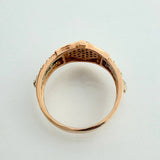 Anillo Correa Corona 4.5gr / T7 1/4 / Dos Oros Blanco Rosa 18K