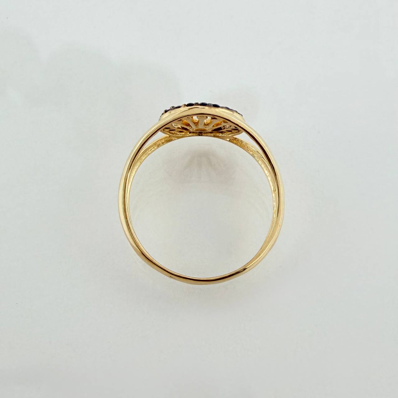 Anillo Corona 1.7gr / T5 / Dos Oros Negro Amarillo 18K