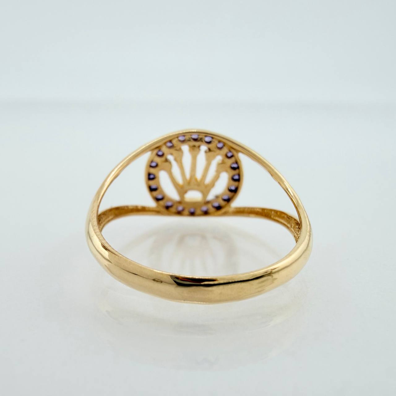 Anillo Corona 1.7gr / T5 / Dos Oros Negro Amarillo 18K